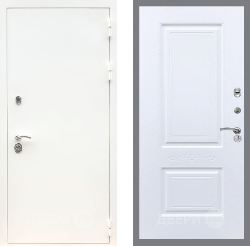 Входная металлическая Дверь Рекс (REX) 5 Белая Шагрень Смальта Силк Сноу в Истра