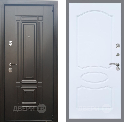 Входная металлическая Дверь Рекс (REX) 9 FL-128 Силк Сноу в Истра