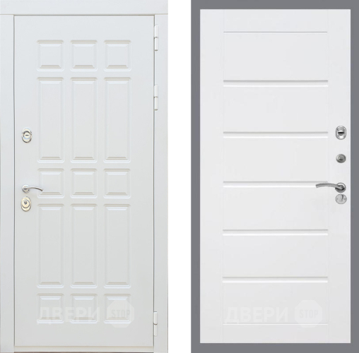 Входная металлическая Дверь Рекс (REX) 8 Силк Сноу Сити Белый ясень в Истра