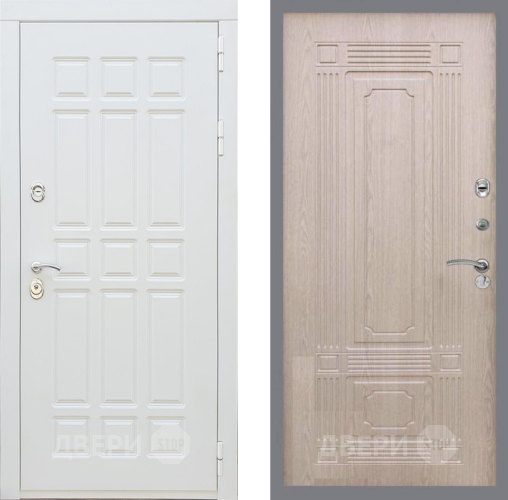 Входная металлическая Дверь Рекс (REX) 8 Силк Сноу FL-2 Беленый дуб в Истра