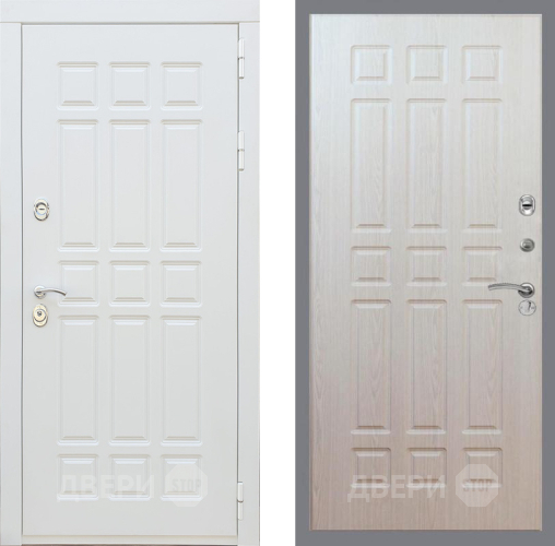 Входная металлическая Дверь Рекс (REX) 8 Силк Сноу FL-33 Беленый дуб в Истра