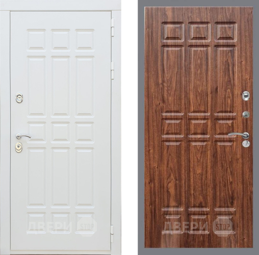 Входная металлическая Дверь Рекс (REX) 8 Силк Сноу FL-33 орех тисненый в Истра