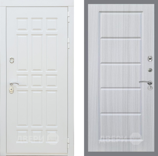 Входная металлическая Дверь Рекс (REX) 8 Силк Сноу FL-39 Сандал белый в Истра