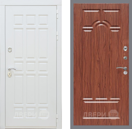 Входная металлическая Дверь Рекс (REX) 8 Силк Сноу FL-58 орех тисненый в Истра