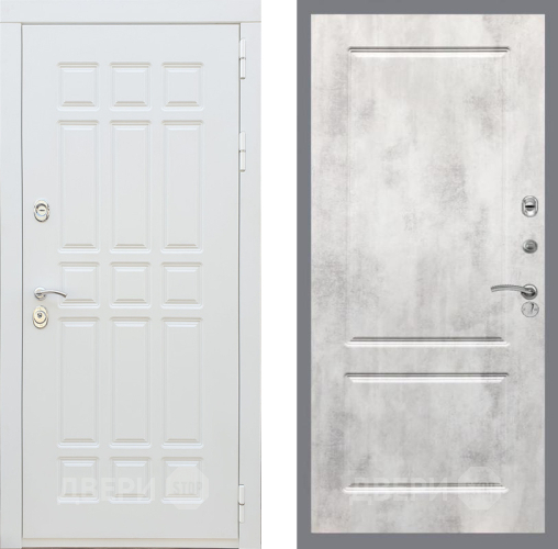 Входная металлическая Дверь Рекс (REX) 8 Силк Сноу FL-117 Бетон светлый в Истра