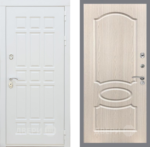 Входная металлическая Дверь Рекс (REX) 8 Силк Сноу FL-128 Беленый дуб в Истра
