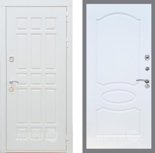 Входная металлическая Дверь Рекс (REX) 8 Силк Сноу FL-128 Белый ясень в Истра