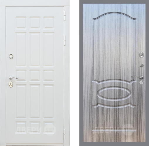 Входная металлическая Дверь Рекс (REX) 8 Силк Сноу FL-128 Сандал грей в Истра