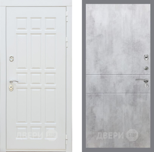 Входная металлическая Дверь Рекс (REX) 8 Силк Сноу FL-290 Бетон светлый в Истра