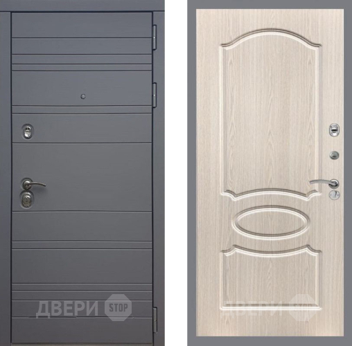 Входная металлическая Дверь Рекс (REX) 14 силк титан FL-128 Беленый дуб в Истра