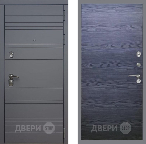 Входная металлическая Дверь Рекс (REX) 14 силк титан GL Дуб тангенальный черный в Истра