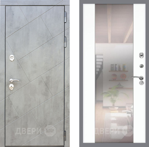 Входная металлическая Дверь Рекс (REX) 22 СБ-16 Зеркало Силк Сноу в Истра