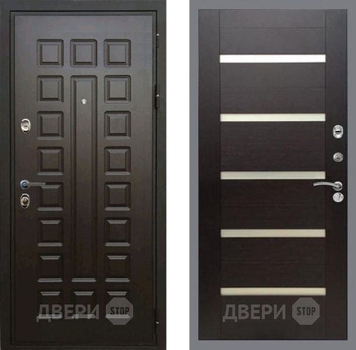 Входная металлическая Дверь Рекс (REX) Премиум 3к СБ-14 стекло белое венге поперечный в Истра