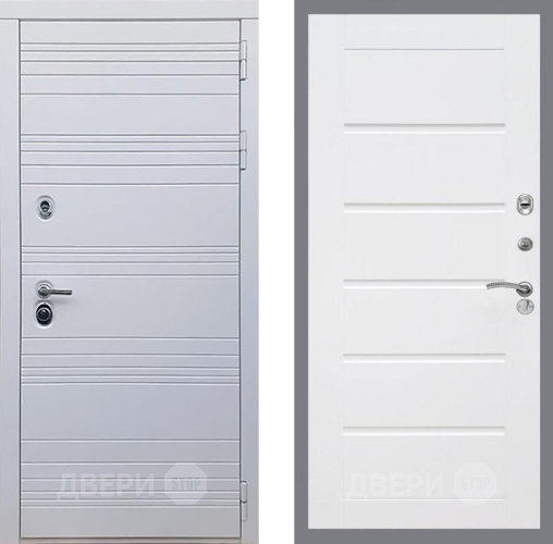 Входная металлическая Дверь Рекс (REX) 14 Силк Сноу Сити Белый ясень в Истра