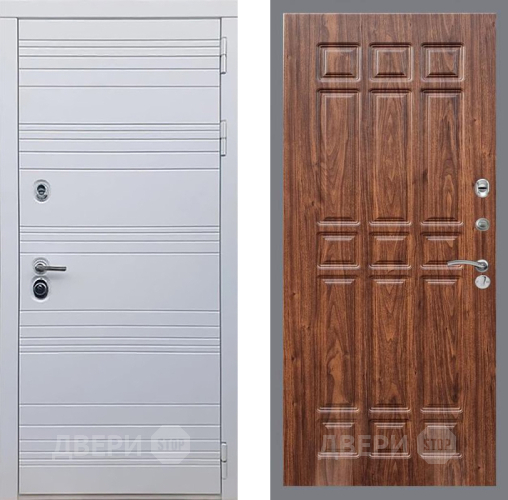 Входная металлическая Дверь Рекс (REX) 14 Силк Сноу FL-33 орех тисненый в Истра