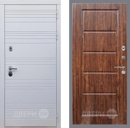 Входная металлическая Дверь Рекс (REX) 14 Силк Сноу FL-39 орех тисненый в Истра