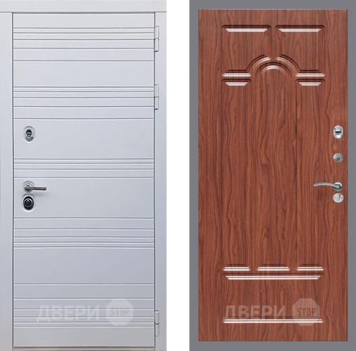 Входная металлическая Дверь Рекс (REX) 14 Силк Сноу FL-58 орех тисненый в Истра