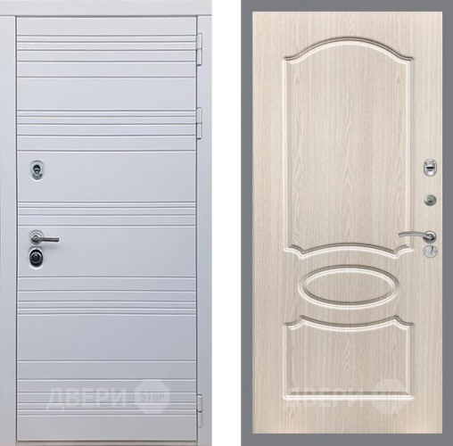 Входная металлическая Дверь Рекс (REX) 14 Силк Сноу FL-128 Беленый дуб в Истра
