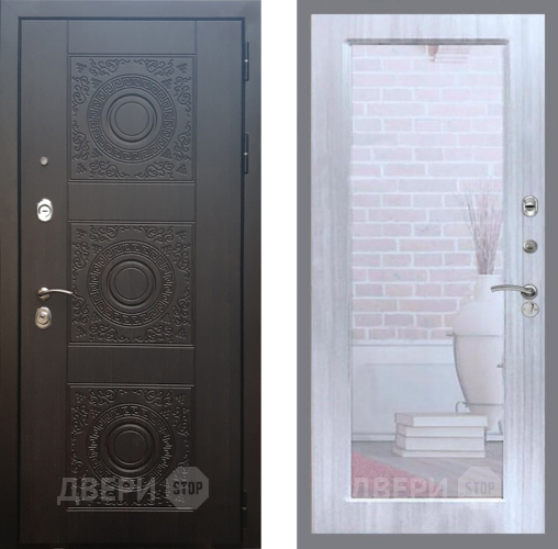 Входная металлическая Дверь Рекс (REX) 10 Зеркало Пастораль Сандал белый в Истра