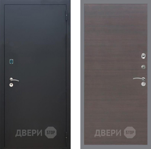 Входная металлическая Дверь Рекс (REX) 1A Черный Муар GL венге поперечный в Истра