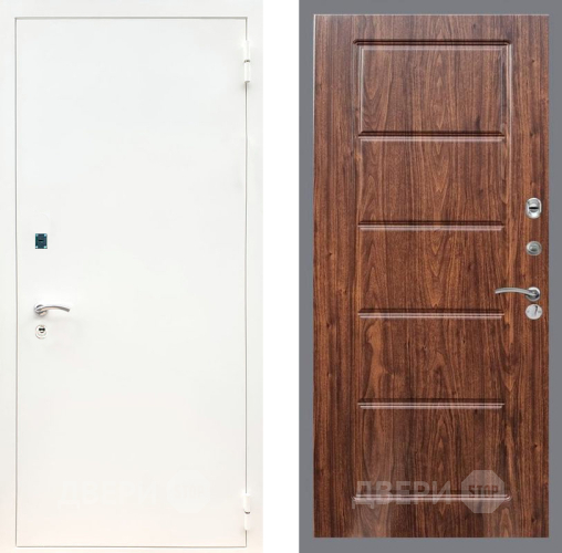 Входная металлическая Дверь Рекс (REX) 1А Белая шагрень FL-39 орех тисненый в Истра