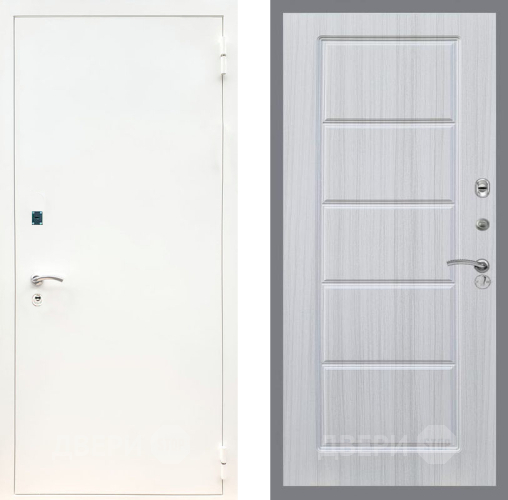 Входная металлическая Дверь Рекс (REX) 1А Белая шагрень FL-39 Сандал белый в Истра