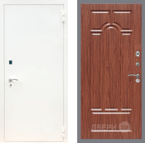 Входная металлическая Дверь Рекс (REX) 1А Белая шагрень FL-58 орех тисненый в Истра