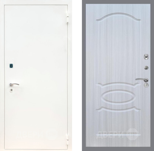 Входная металлическая Дверь Рекс (REX) 1А Белая шагрень FL-128 Сандал белый в Истра