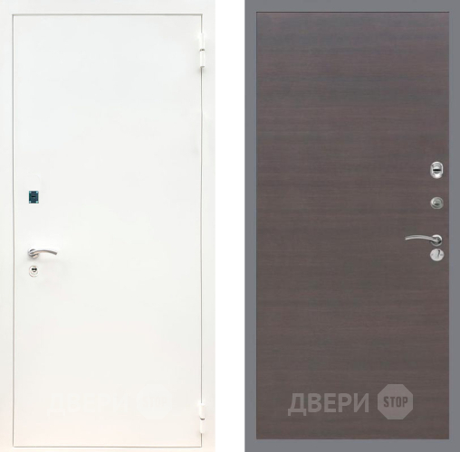 Входная металлическая Дверь Рекс (REX) 1А Белая шагрень GL венге поперечный в Истра