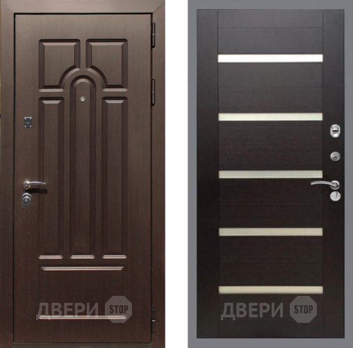 Входная металлическая Дверь Рекс (REX) Эврика СБ-14 стекло белое венге поперечный в Истра