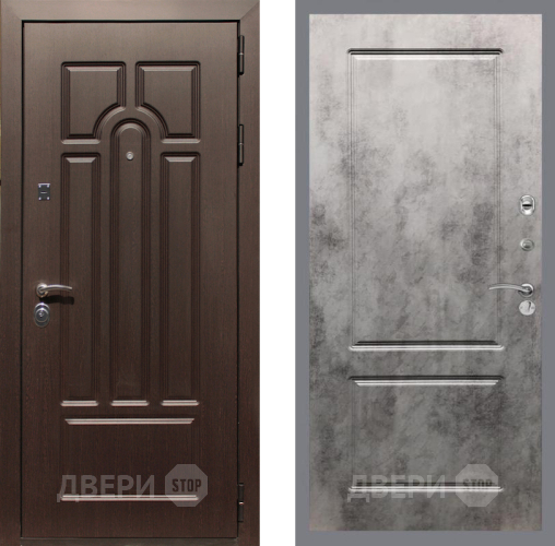 Входная металлическая Дверь Рекс (REX) Эврика FL-117 Бетон темный в Истра