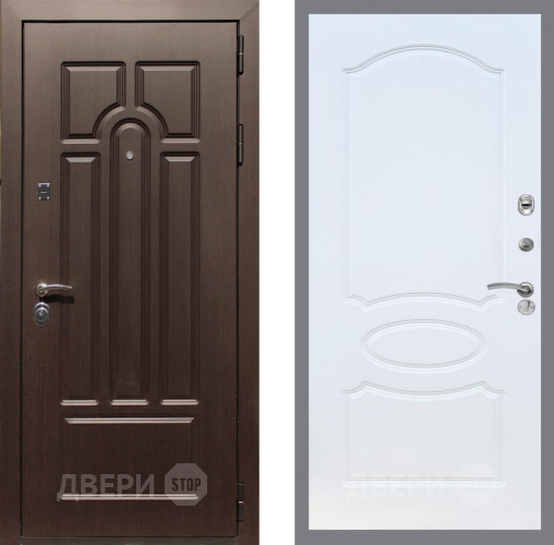 Входная металлическая Дверь Рекс (REX) Эврика FL-128 Белый ясень в Истра