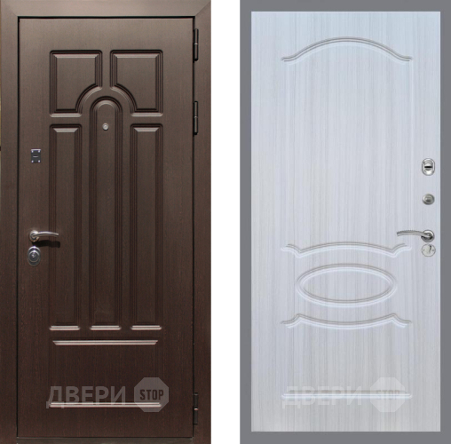 Входная металлическая Дверь Рекс (REX) Эврика FL-128 Сандал белый в Истра