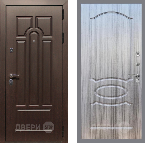 Входная металлическая Дверь Рекс (REX) Эврика FL-128 Сандал грей в Истра