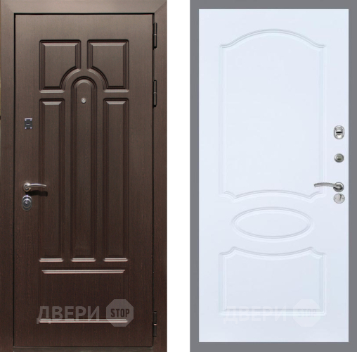 Входная металлическая Дверь Рекс (REX) Эврика FL-128 Силк Сноу в Истра