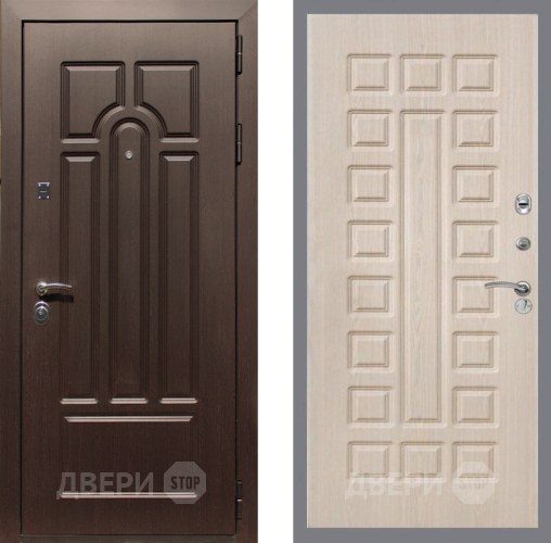 Входная металлическая Дверь Рекс (REX) Эврика FL-183 Беленый дуб в Истра