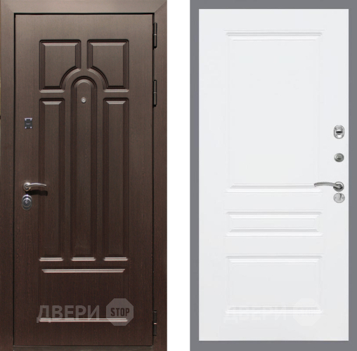 Входная металлическая Дверь Рекс (REX) Эврика FL-243 Силк Сноу в Истра