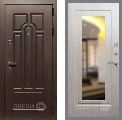 Входная металлическая Дверь Рекс (REX) Эврика FLZ-120 Беленый дуб в Истра