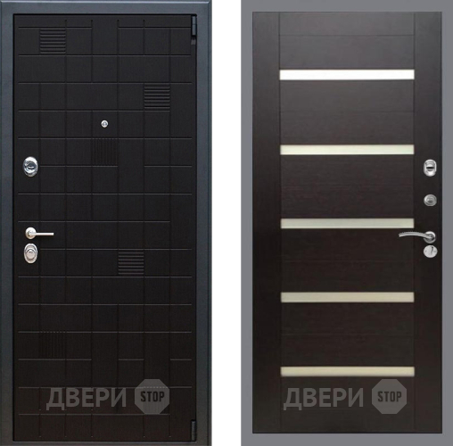 Входная металлическая Дверь Рекс (REX) 12 СБ-14 стекло белое венге поперечный в Истра