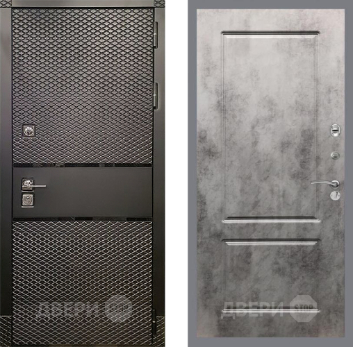 Входная металлическая Дверь Рекс (REX) 15 Черный Кварц FL-117 Бетон темный в Истра