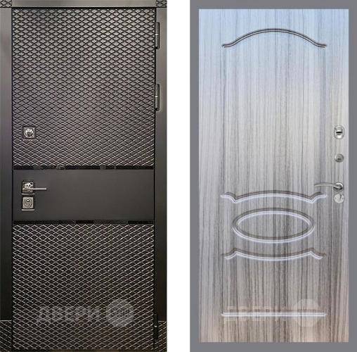 Входная металлическая Дверь Рекс (REX) 15 Черный Кварц FL-128 Сандал грей в Истра