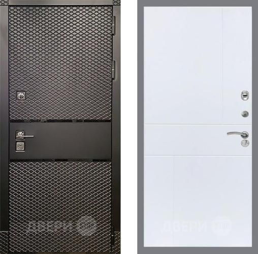 Входная металлическая Дверь Рекс (REX) 15 Черный Кварц FL-290 Силк Сноу в Истра