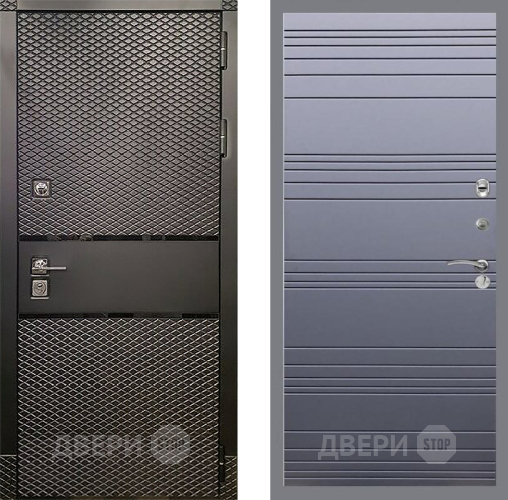 Входная металлическая Дверь Рекс (REX) 15 Черный Кварц Line Силк титан в Истра