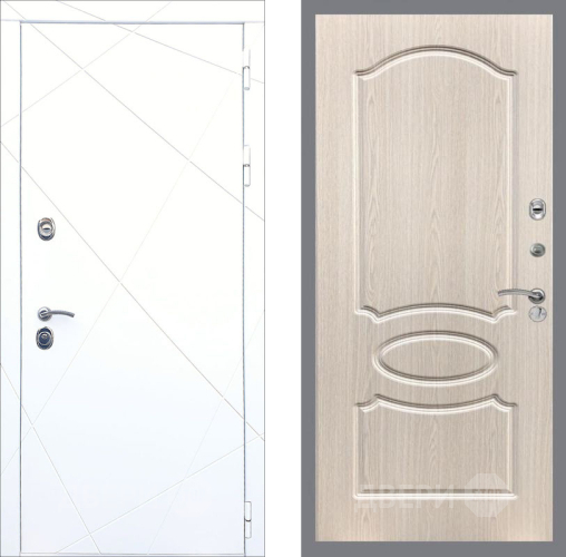 Входная металлическая Дверь Рекс (REX) 13 Силк Сноу FL-128 Беленый дуб в Истра