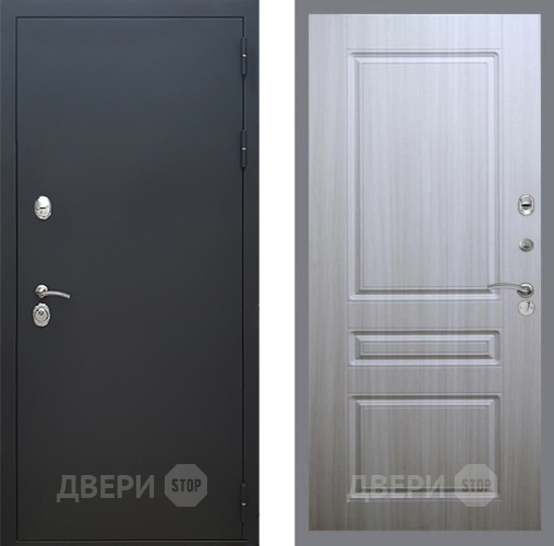 Входная металлическая Дверь Рекс (REX) 5 Черный Муар FL-243 Сандал белый в Истра