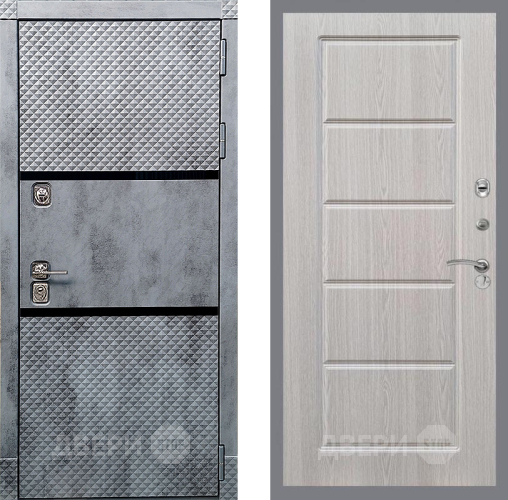 Входная металлическая Дверь Рекс (REX) 15 Бетон Темный FL-39 Беленый дуб в Истра