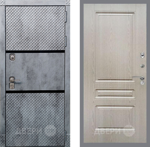 Входная металлическая Дверь Рекс (REX) 15 Бетон Темный FL-243 Беленый дуб в Истра