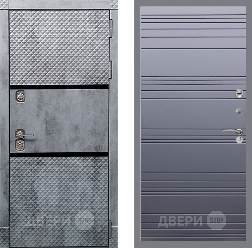 Входная металлическая Дверь Рекс (REX) 15 Бетон Темный Line Силк титан в Истра