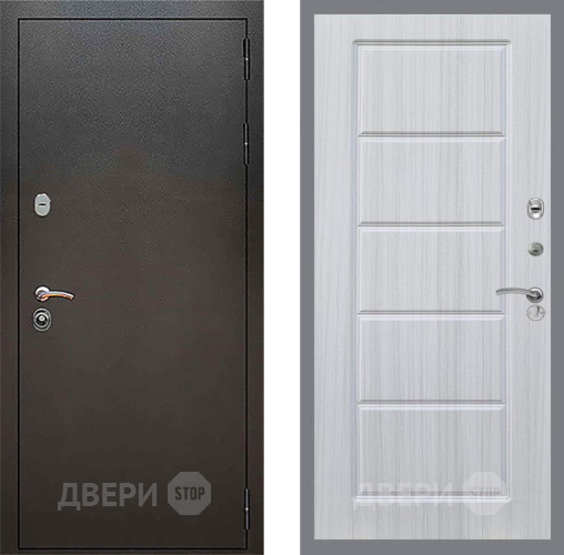 Входная металлическая Дверь Рекс (REX) 5 Серебро Антик FL-39 Сандал белый в Истра