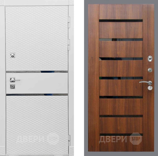 Входная металлическая Дверь Рекс (REX) 15 Силк Сноу СБ-14 стекло черное Орех бренди в Истра